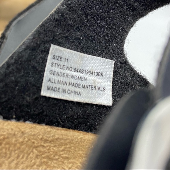 Natural Reflections Black Two Strap Open Toe Wedge Sandals - Picture 12 of 12